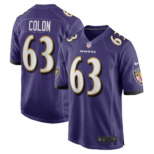 mens nike trystan colon purple baltimore ravens game player jersey